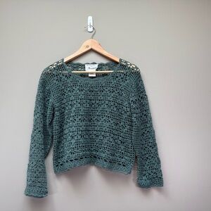 Vintage Kroshetta Hand-Crocheted Sweater – 100% Cotton, Size M